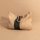 Maison Bengal Oversized Jute Tote - Black Stripe