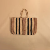 Maison Bengal Oversized Jute Tote - Brown Beige/Black Stripe