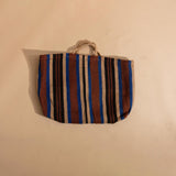 Maison Bengal Oversized Jute Tote - Blue Brown / Black Beige Stripe