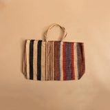 Maison Bengal Oversized Jute Tote - Multi Colored Stripe